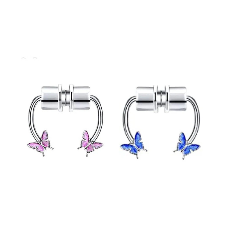 1/2/3Pcs Butterfly Magnetic Nose Ring Septum Ring Faux Nose Septum Rings Non-Pierced Clip On Nose Rings for Women Men 250617
