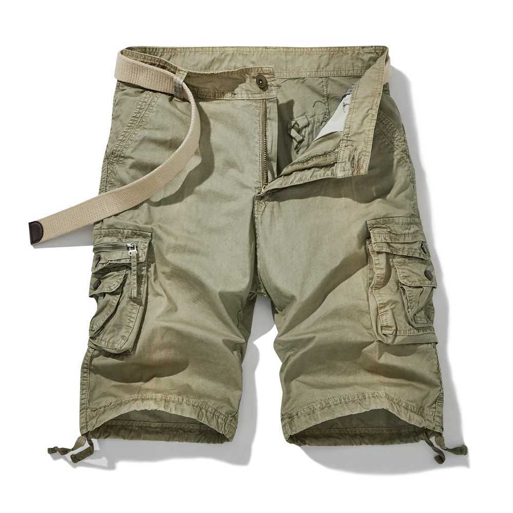 2023 Summer Men Cargo Cotton Shorts Men Clothing Casual Solid Breeche Bermuda Beach Jogger Multi Pocket Shorts Male Dropshipping W250621