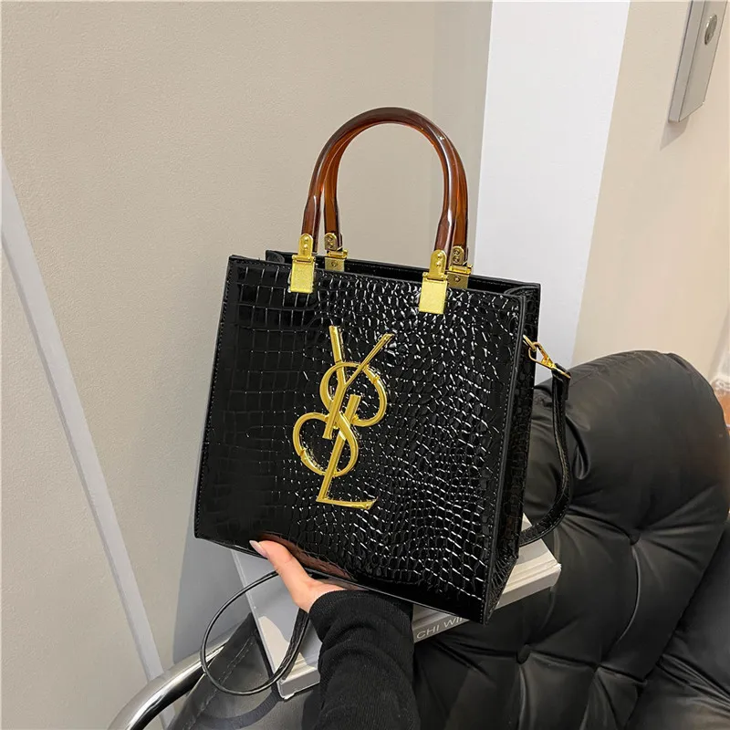Premium Crocodile Emed Tote New Womens Versatile Shoulder Shoulder Bag Crossbody Bag