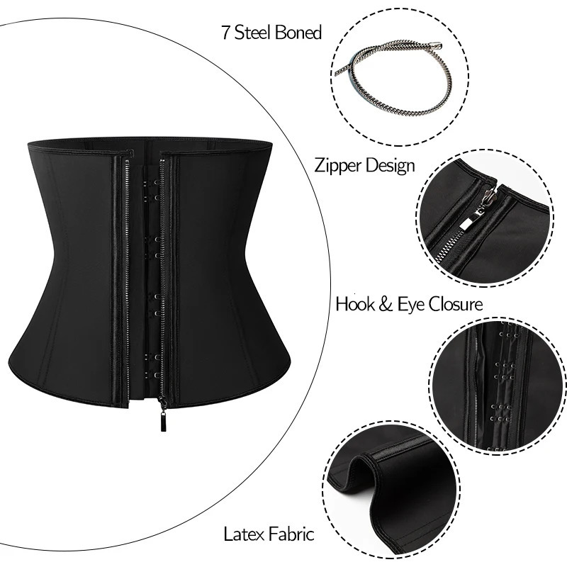 Women Waist Trainer Corset Slimming Body Shaper Trimmer Belt Latex Sauna Sweat Girdle Weight Loss Shapewear Fat Burning Cinchers 250617