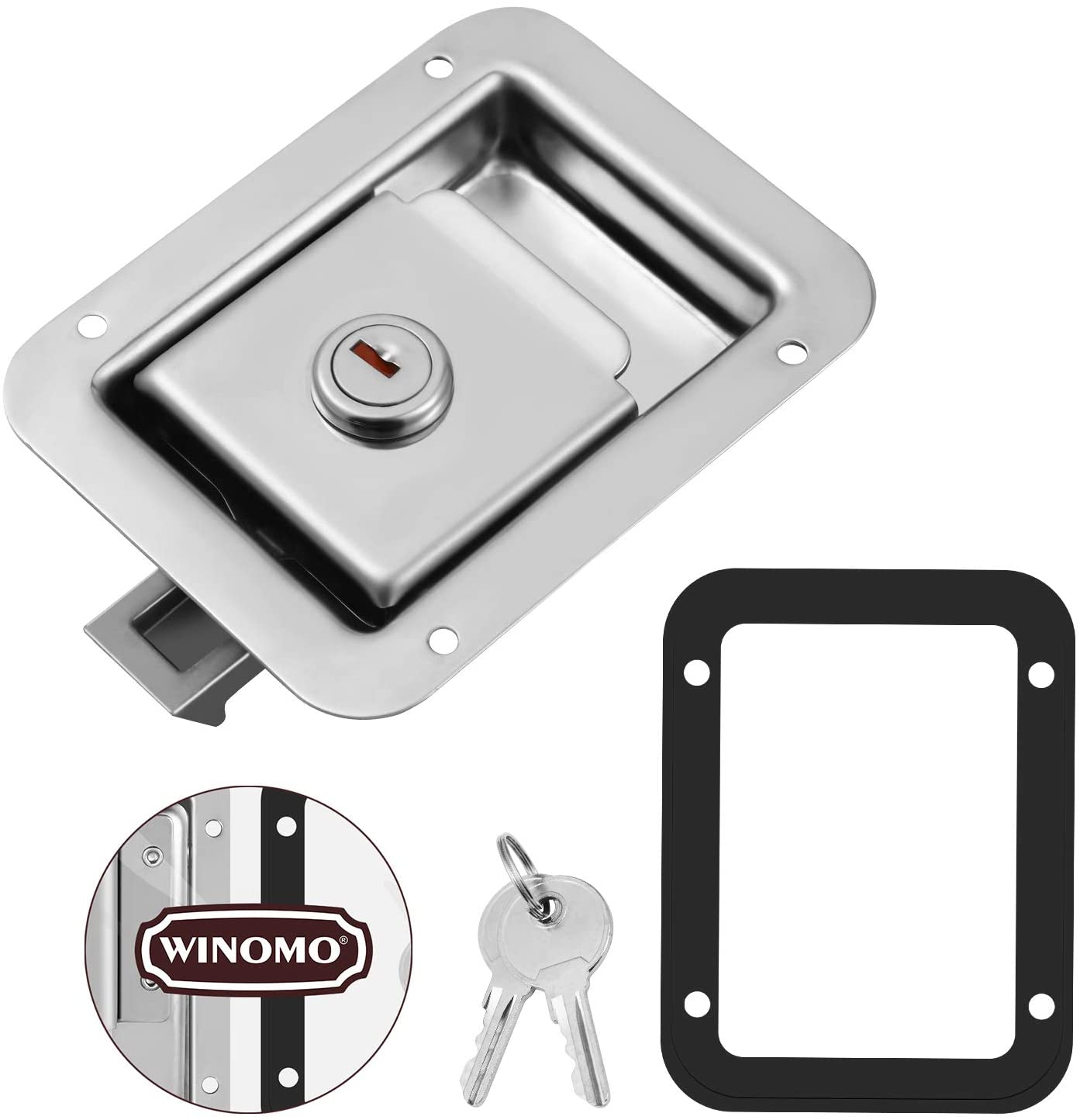Travel Trailer Lock Stainless Steel Rv Door Latch Heavy Duty Flush Mount Handle Latch for Toolbox