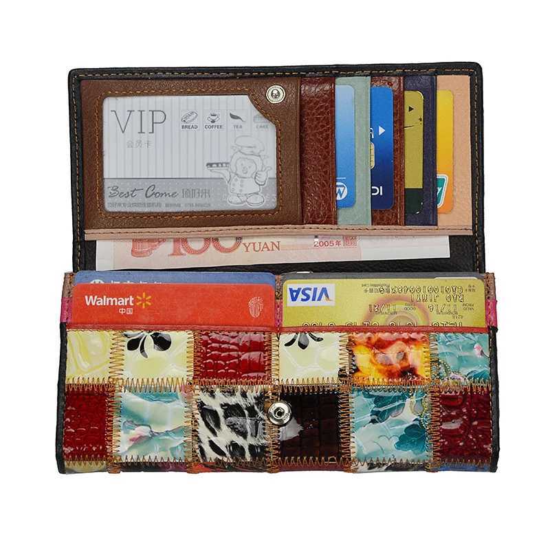 2023 New Fashion Genuine Leather Women Wallet Female Hasp Purse Long Coin Purses Ladies Plaid Wallet Cowhide Long Purse Z250621