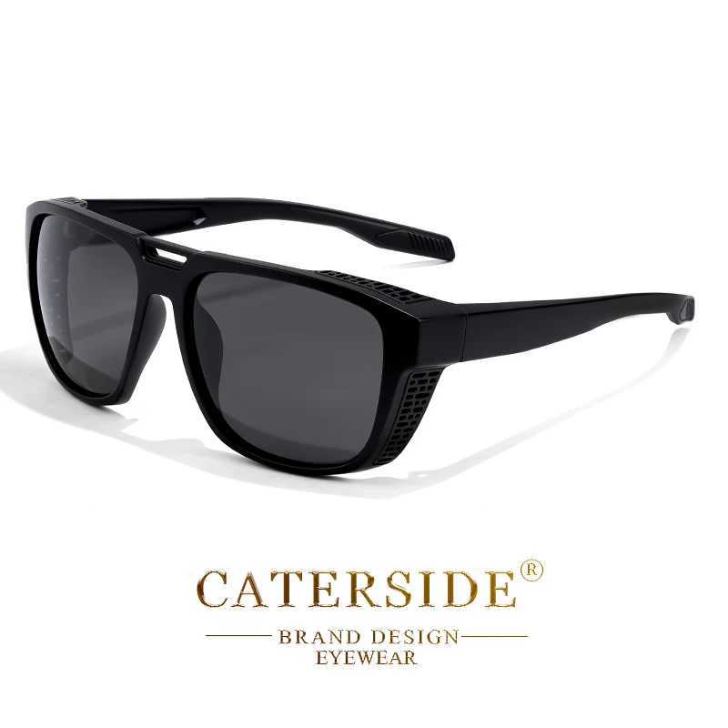 CATERSIDE Punk Sports Men Polarized Sunglasses Large Round Frame Vintage Womens Sunglasses Cycling Fishing Driving UV400 W250621
