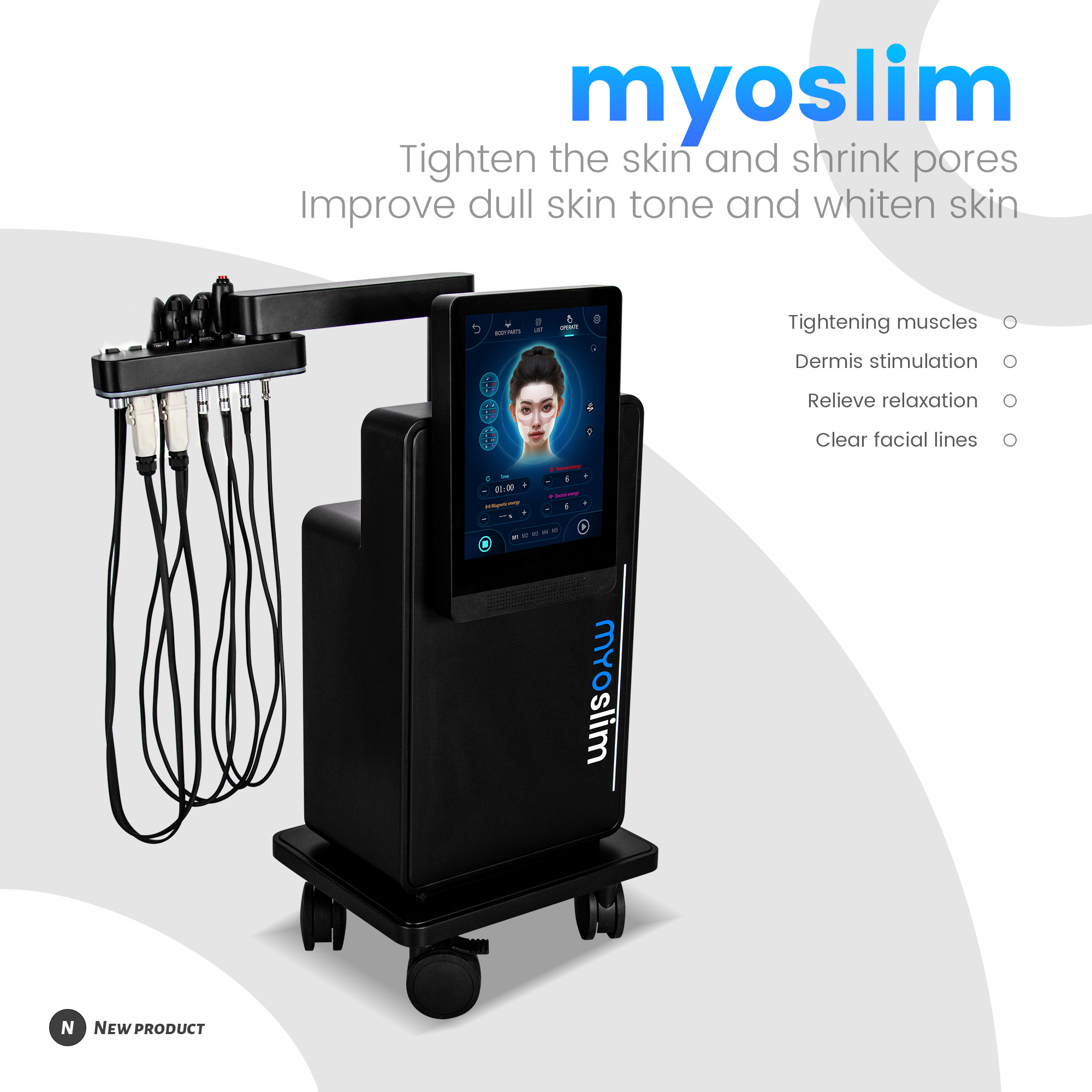 MYOSLIM Non Invasive rf Muscle Face RF Heat Energy Output Strong Pulsed Magnetic Lift Wrinkle Removal Machine Painless Salon