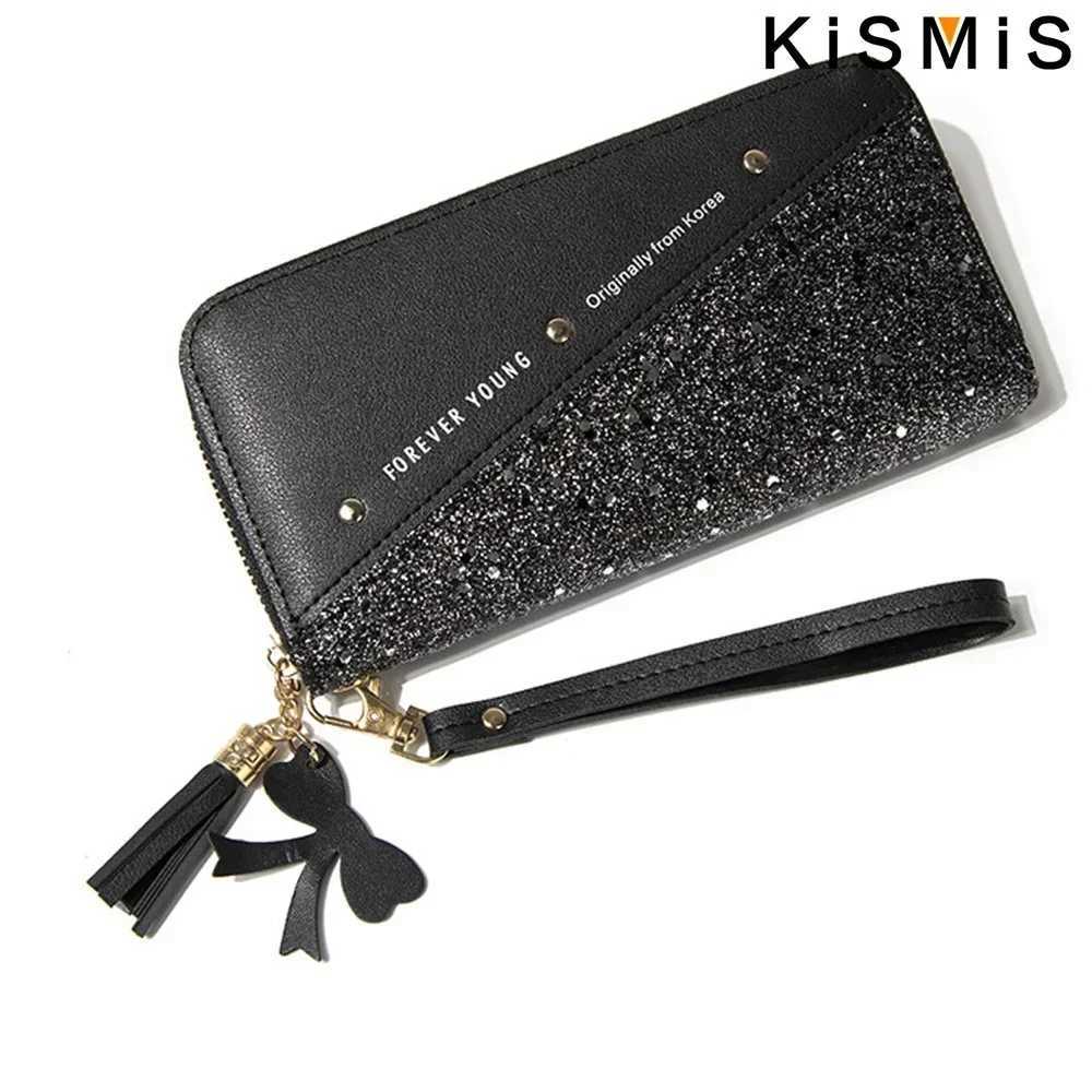 KISMIS Womens Wallets Fashion Long Leather Wallets Large Capacity Zipper Clutches Fashion Multi-Card Wallets Zipper Z250621