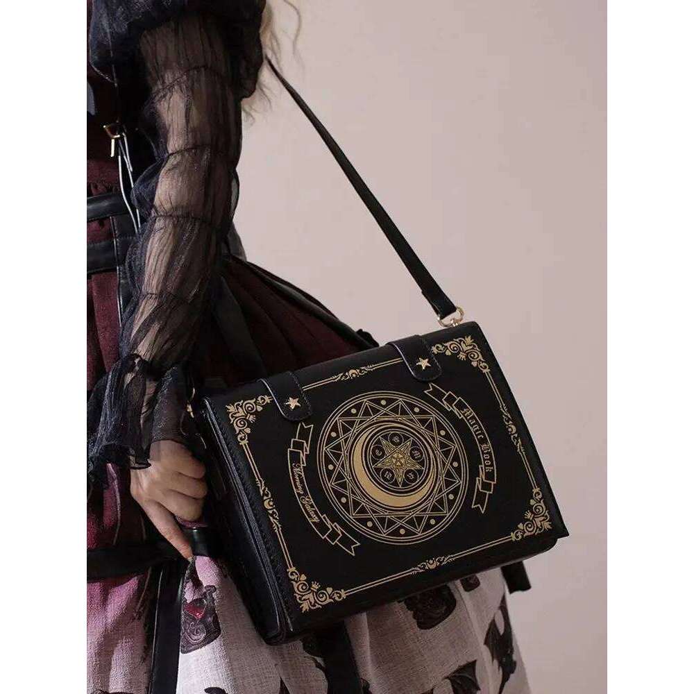 Designer bag 2025 JIAERDI Haruku Lolita Bag Women New Preppy Style Jk Moon Magic Book Shoulder Bags Ladies Elegant Sweet Cute Handbag Y2k Luxury Bag
