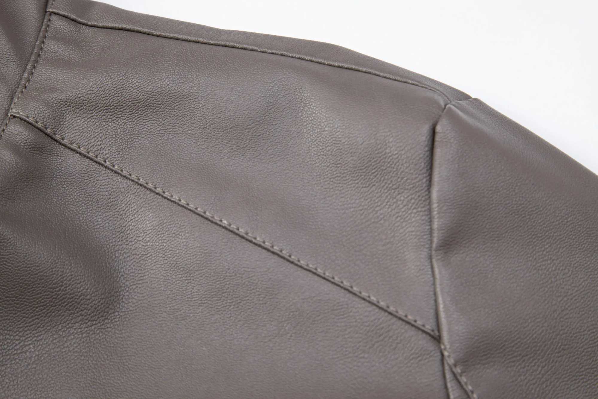 TRAF Autumn and Winter New Hooded Leather Mens Plus Fleece Thickened Slim Motorcycle PU Leather Youth CoatXJ250621