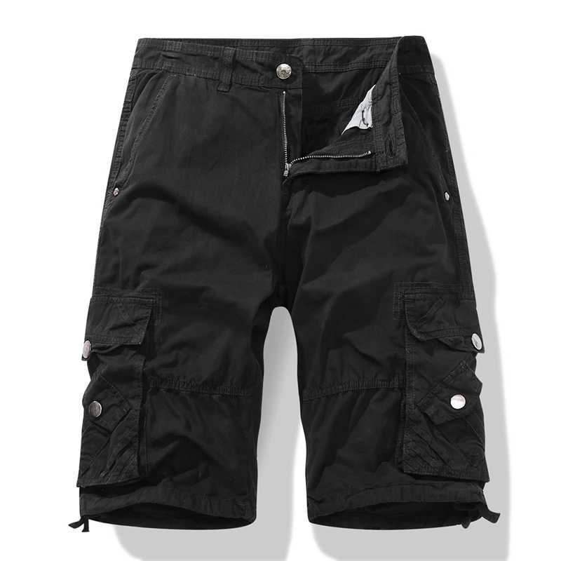 Cargo Shorts New Men Casual Loose Straight Multi-pocket Shorts Fashion Brand Mens Military Tactical Shorts Male Cotton Shorts W250621