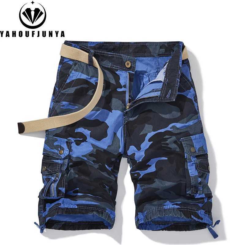 New Men Summer Cotton Buttons Camouflage Tooling Straight Shorts Men Breathable Outdoor Leisure Fashion Comfortable Shorts Male W250621