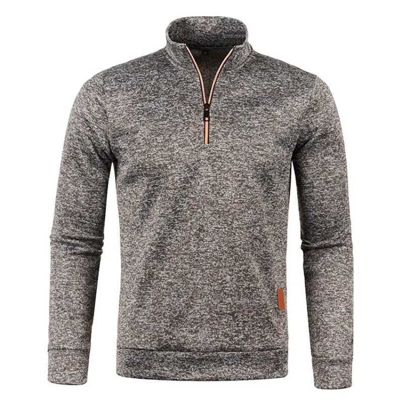 Autumn Mens Half Zipper Sweatshirts Long Sleeve Solid Color Pullover Turtleneck Streetwear Winter Warm Jacket Sport Coats Z250621