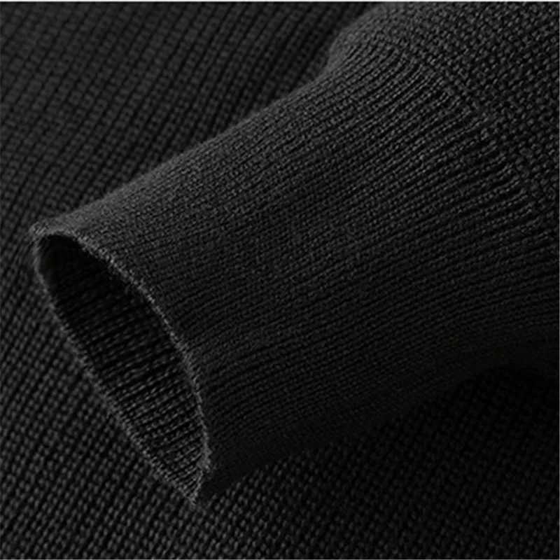 Spring Autumn Mens Turn-Down Collar Pullovers Long Sleeve Knitted Sweater Half Zipper Solid Casual Pullovers Man Loose Knitwear Z250621