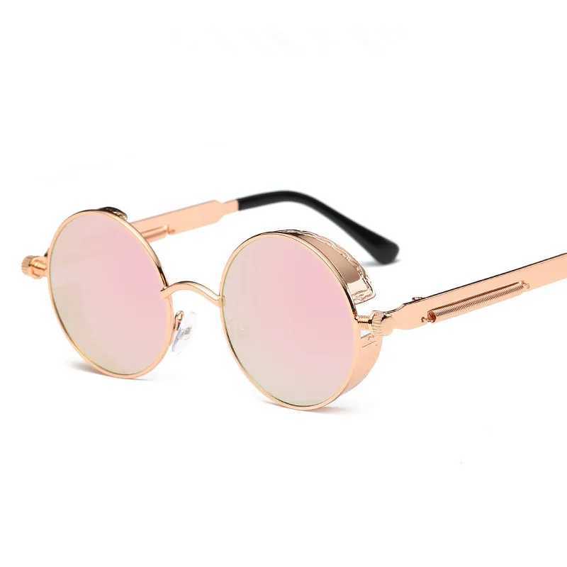 New Round Metal Sunglasses Steampunk Men Women Fashion Glasses Brand Designer Retro Vintage Sun Glasses UV400 Sunglasses W250621