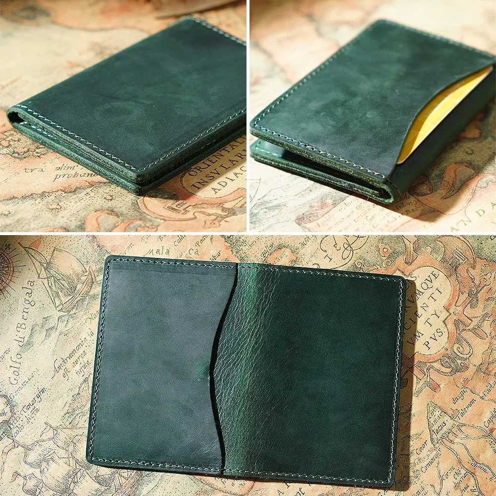 Genuine Leather Credit ID Card Holder Vintage Business Cards Storage Bag Unisex Wallet Coins Case Pocket Z250621