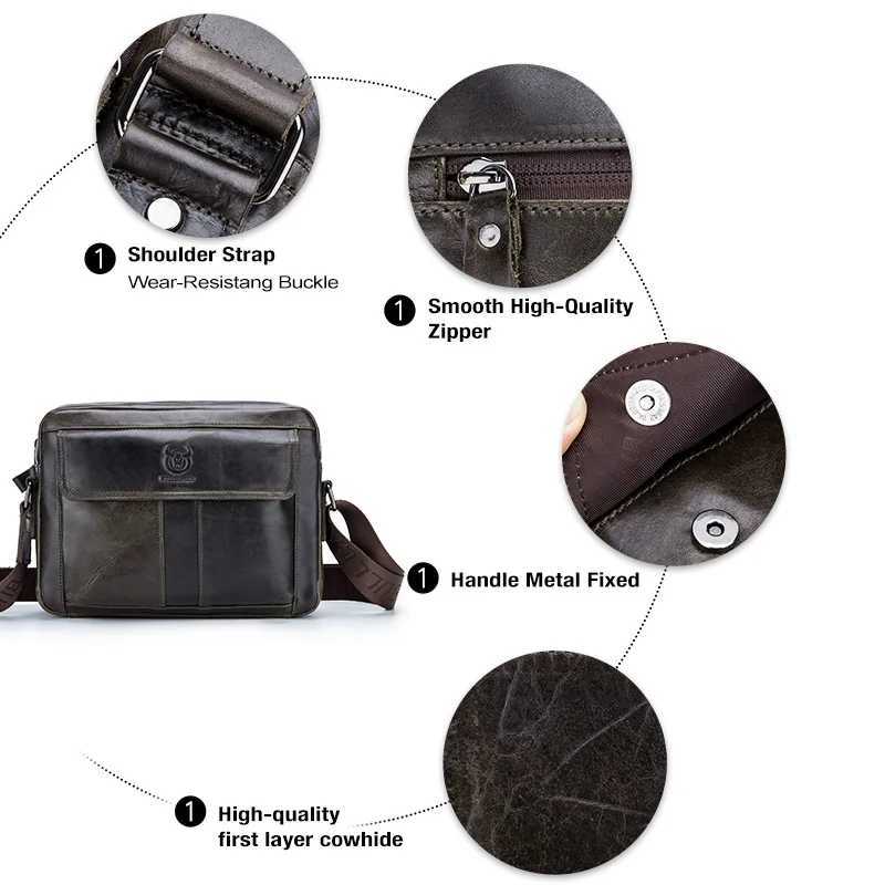 BULLCAPTAIN Genuine Leather Mens Crossbody Bag Large Capacity Casual Multifunctional Handbag A Fashion Business Briefcase Z250621