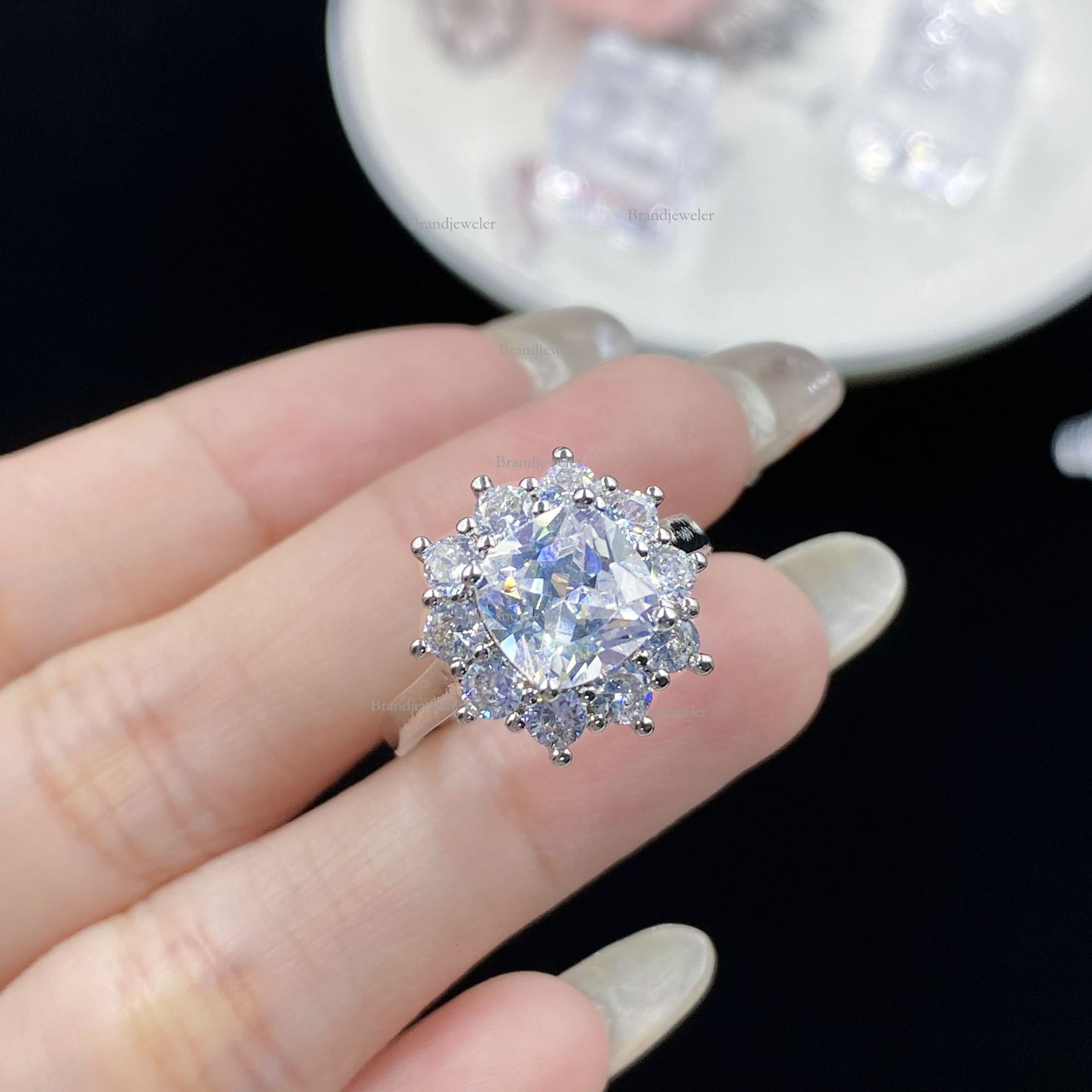 Sparkling Princess Cubic Zirconia Internet Celebrity Live Hot Sale New Open Ring Free Delivery For Women 2025S Model Designer Necklace Fashion Earring