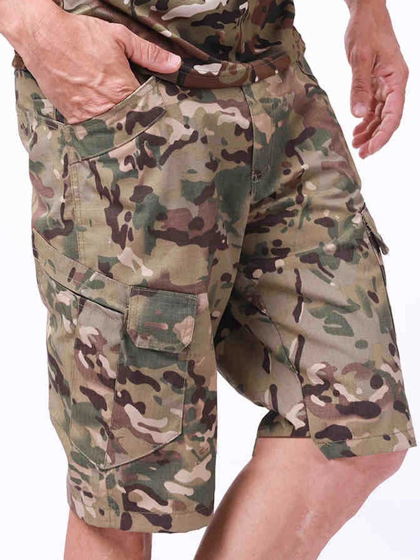 Men Loose Fit Cargo Shorts With Pockets Outdoor Cargo Shorts No Belt Tactical Quick Dry Pedal Pusher Pants For Male Mens Clothing W250621