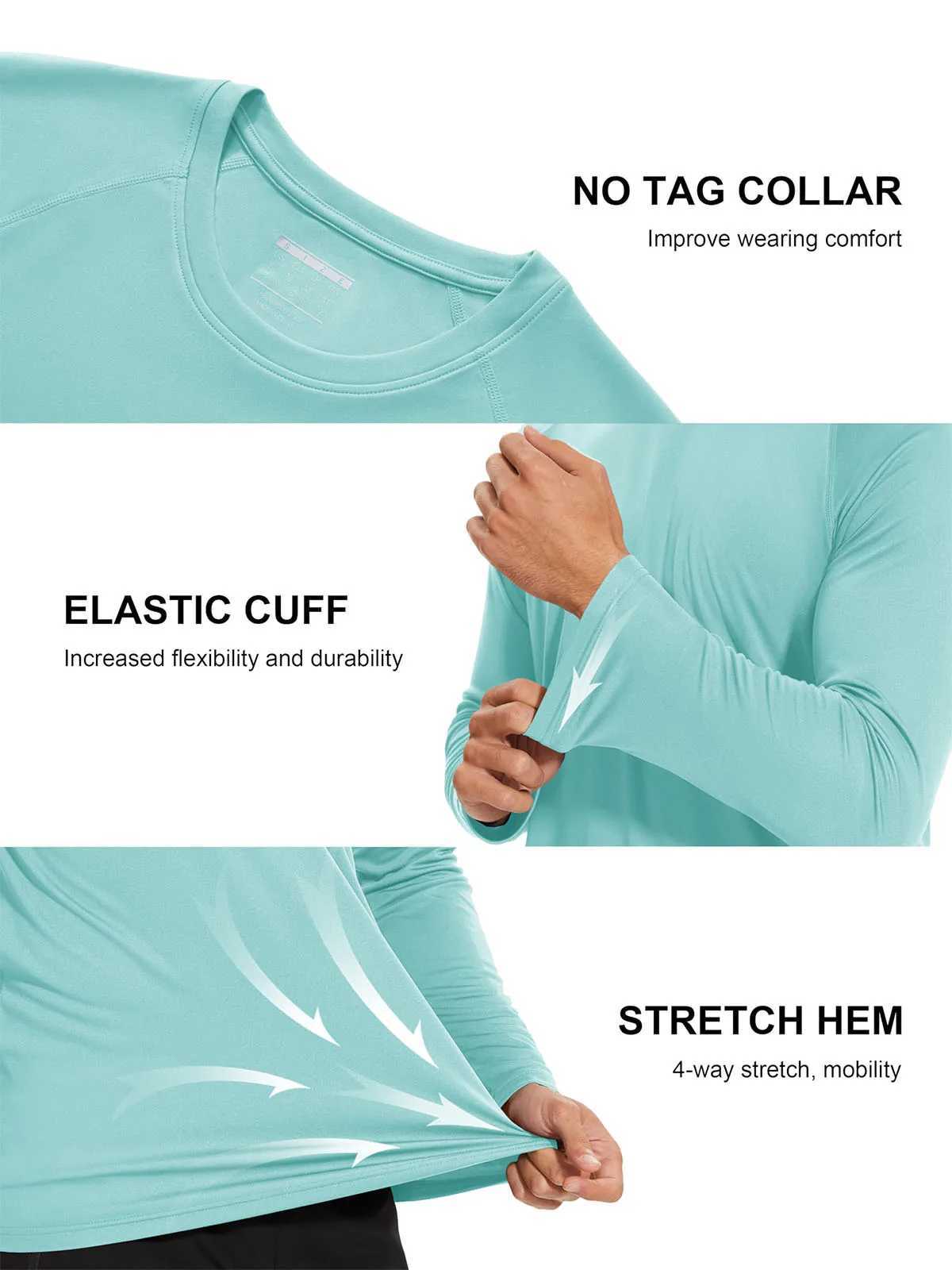 MAGCOMSEN Mens Sun Protection T-shirt Summer UPF 50+ Long Sleeve Tee Quick Dry Athletic Performance T-shirt Workout Rash GuardXJ250621