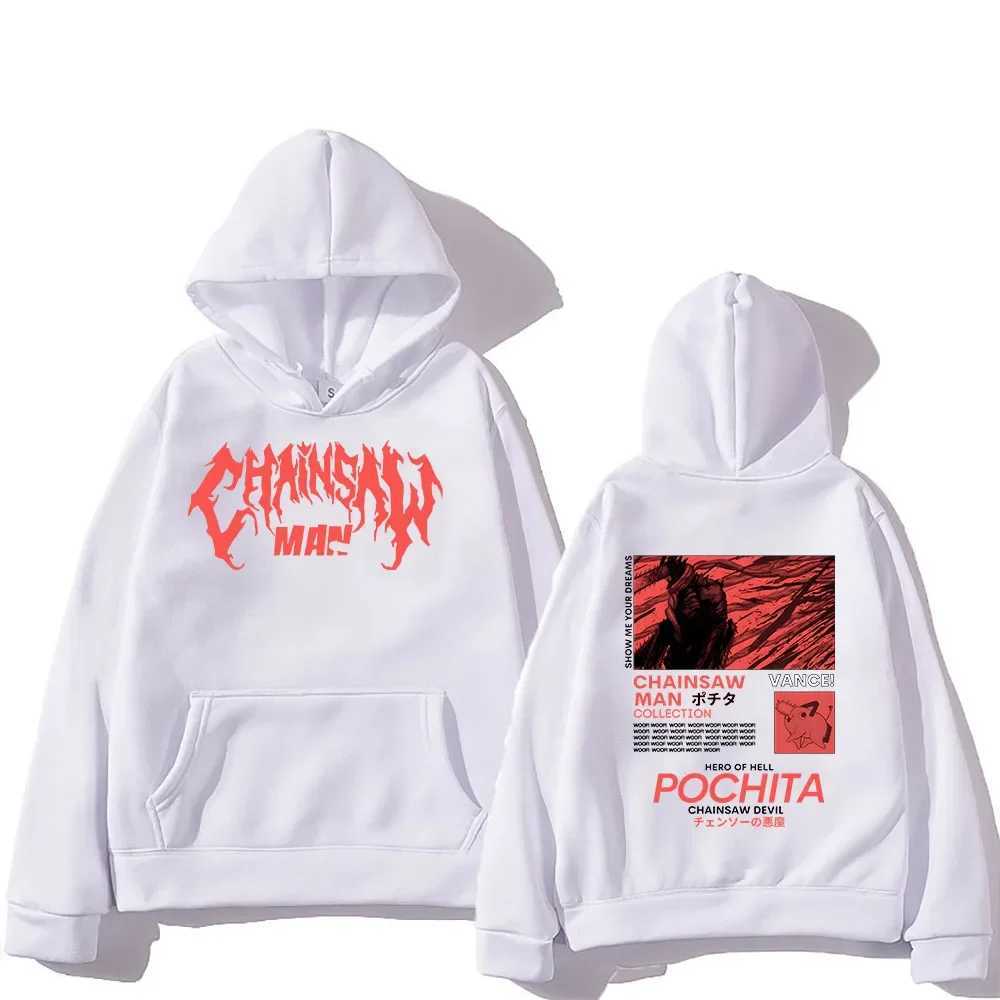 Mens Popular Chainsaw Hooded Sweatshirt Printed Hoodie Long Sleeve New Top Cartoon Print Gothic Streetwear 2024 XJ250621