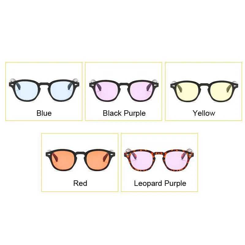 Fashion Johnny Depp Style Round Sunglasses Brand Designer Clear Candy Colors Lens Sun Glasses Male Female Vintage Sunglasses W250621