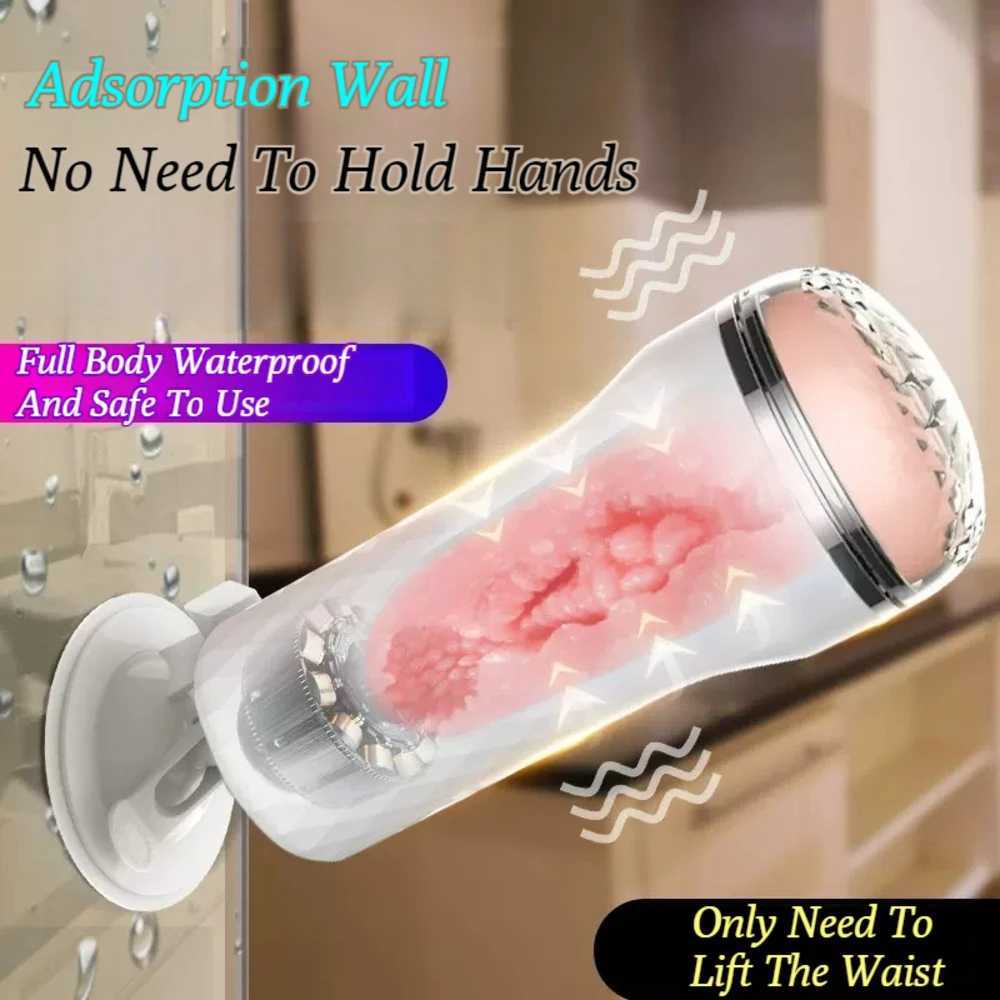 Male Masturbator With Suction Cup Adult Sex Toys Realistic Pocket Vagina Pussy Man Masturbation Stroker Sexual Masturbator Cup W250621