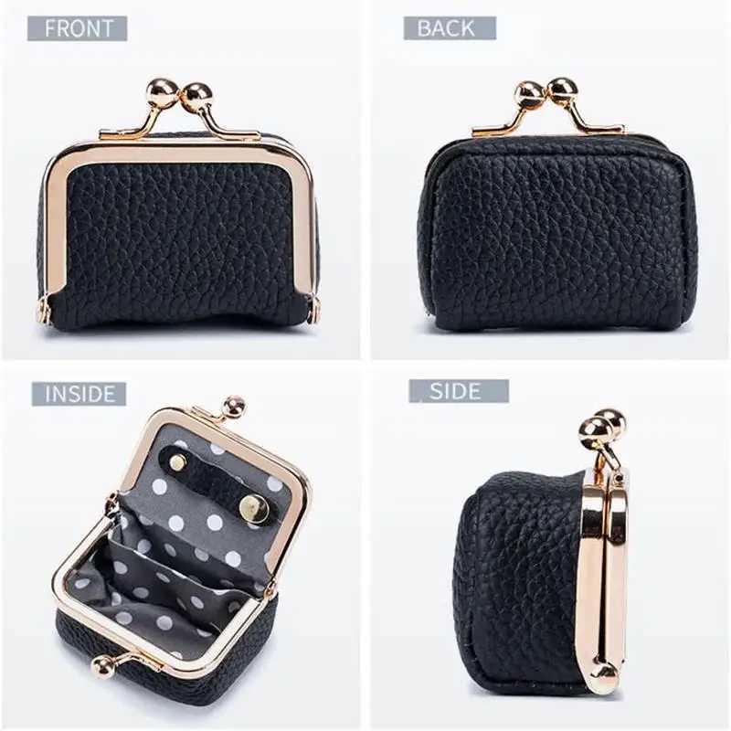 Womens Solid Color PU Leather Jewelry Box Ring Necklace Earring Storage Mini Coin Wallet Small Bag Kiss Lock Z250621