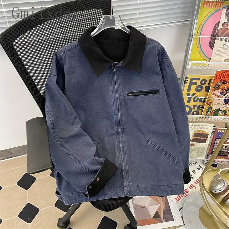 Autumn Vintage Cityboy Lapel Coat Minimalist Commuting Workwear Jacket Mens American Clean Fit Retro High-end Oversized Jacket XJ250621
