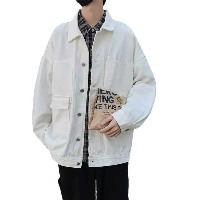 Trendy Brand Spring Autumn Loose-Fit Denim Jacket For Men Casual Korean Style Clothing Hong Kong Fashion Casual Clothes XJ250621