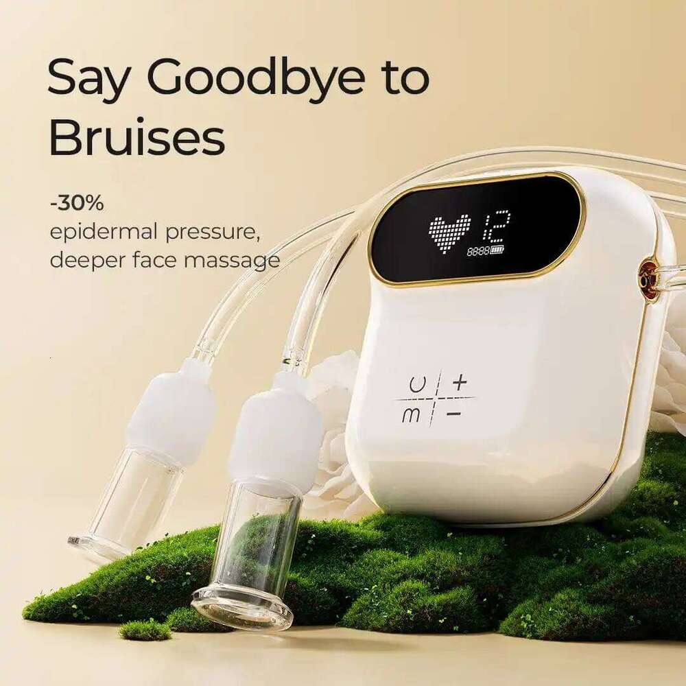 Scraping Massager 6Pcs Therapy Set Glass Electric Vacuum Cupping 3 In 1 Gua Sha Facial Tools Puffiness Reduction