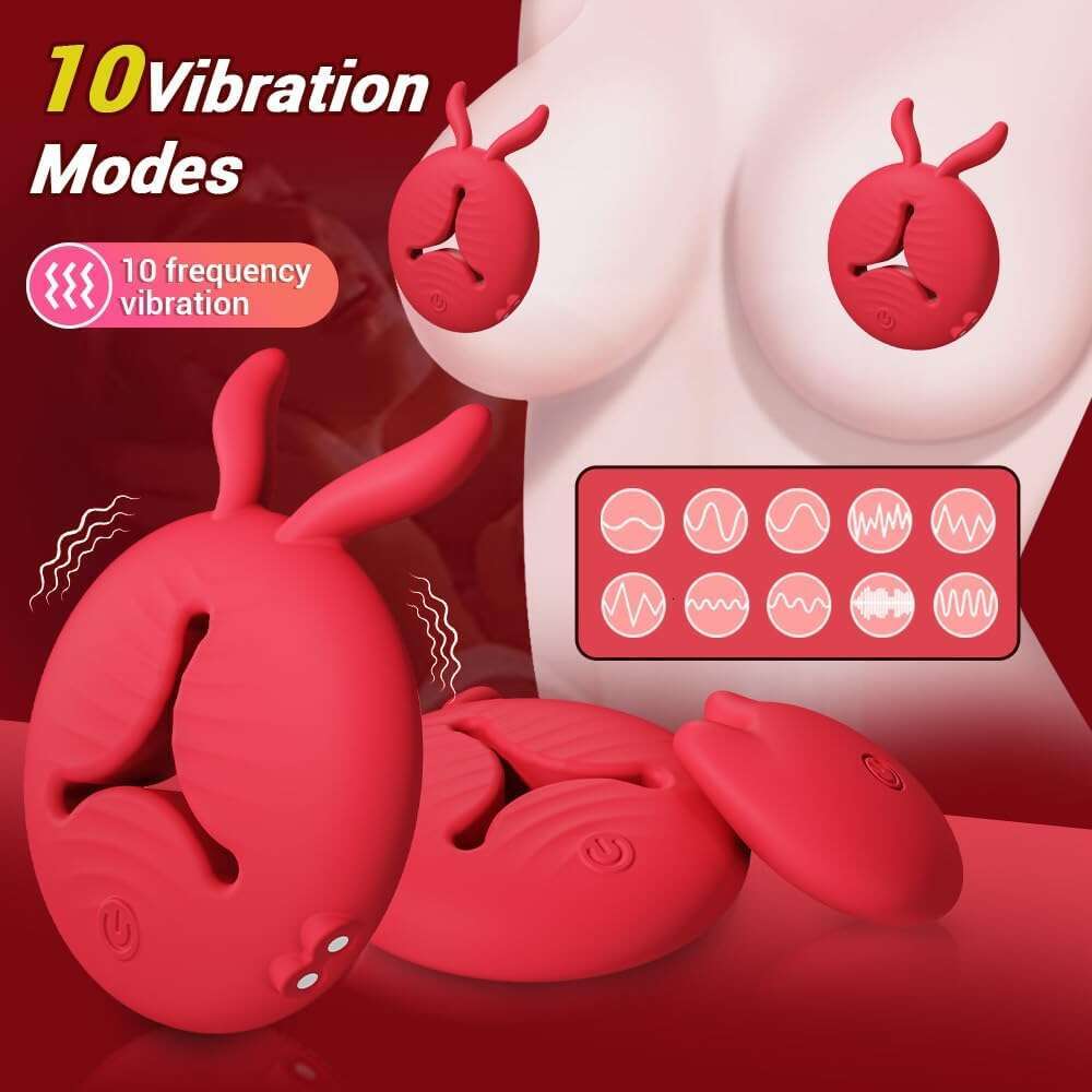 Sex Toys, 4 in APP Remote Control Adult BDSM Toys 1 Pair Vibrator Dildos with 10 Tongue Licking Vibrating Nipple Clamps Stimulator Sexual Pleasure Too
