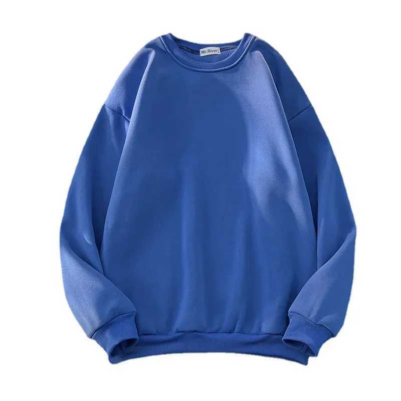 Warm Fleece Lined Long Sleeve Round Neck Base Shirt for Men Casual Versatile Solid Color Sweatshirt Top Candy Color Options XJ250621