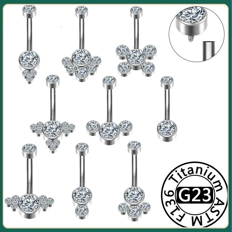 36 Zircon Belly Button Rings Body Piercing Jewellery 16G Navel Piercing Ring Jewelry Women eyebrow piercing 250617