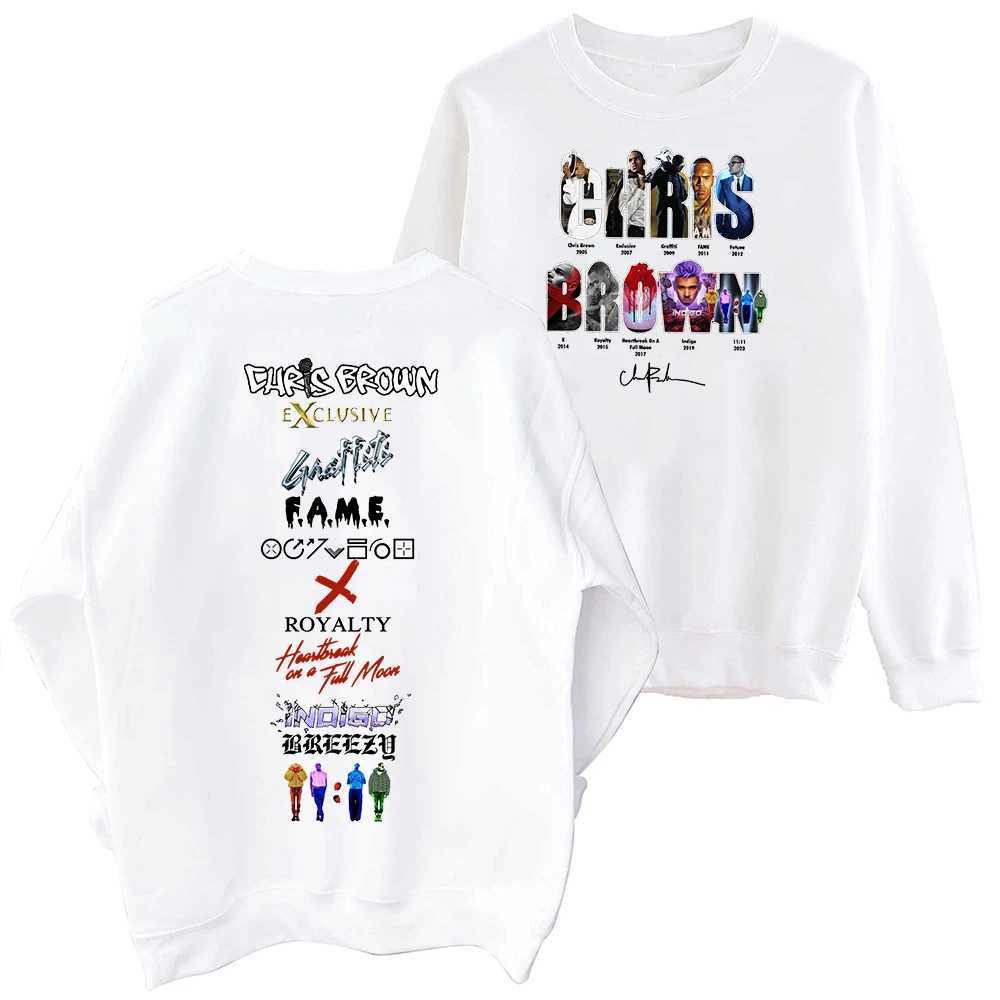 Chris Brown 11 Tour 2024 Sweatshirt Oversized Harajuku Round Neck Long Sleeve Sweatshirts Music Tour Fans XJ250621
