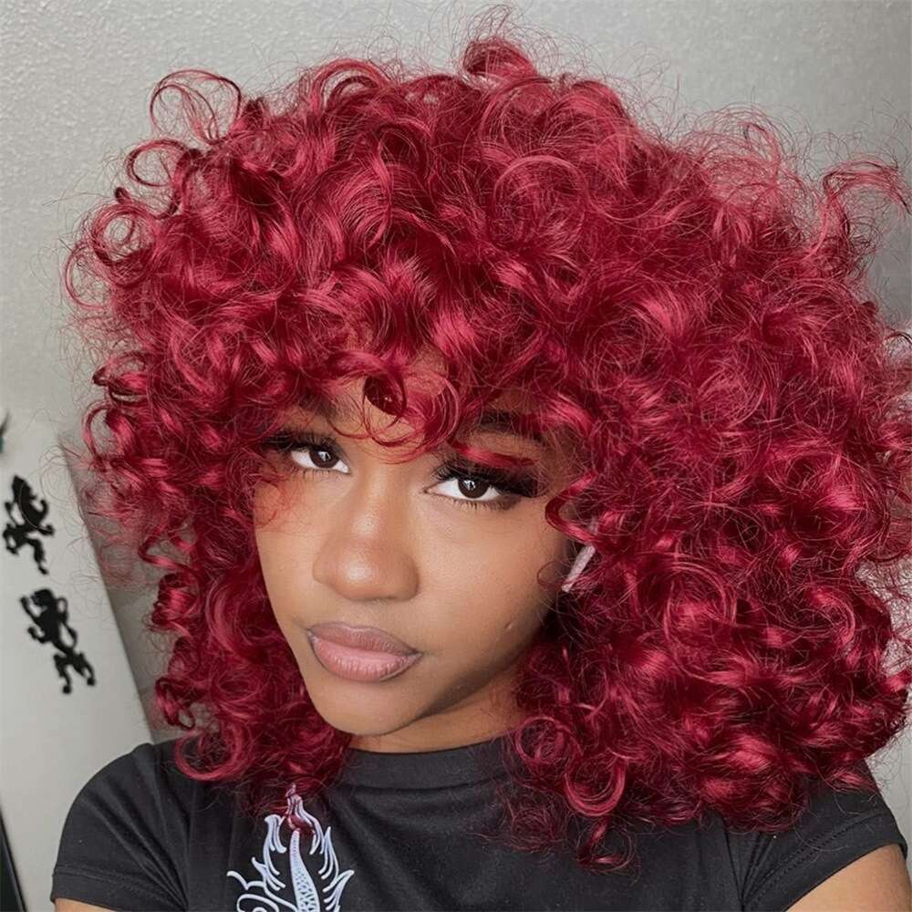 New Style Top Hairpiece For Women Fashion Trend Ladies Wig Middle Part Synthetic Short Curly Hair