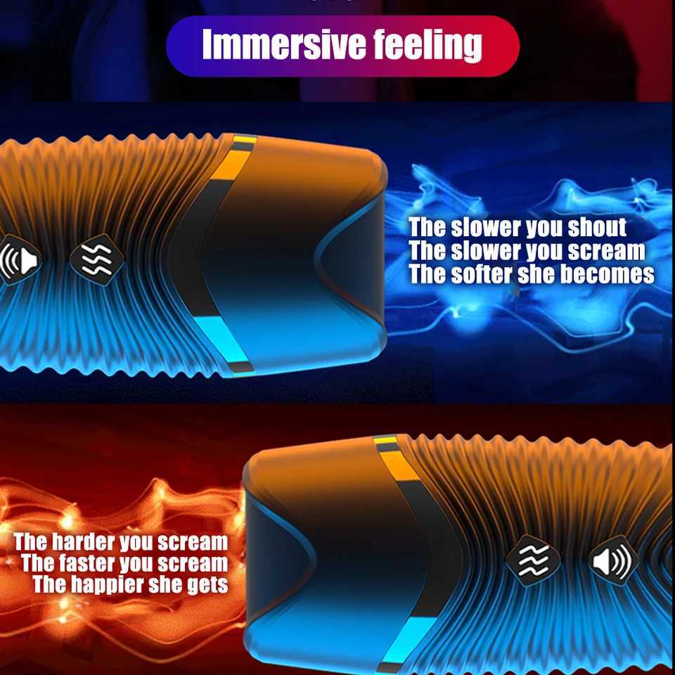 Automatic Pocket Pussy Male Masturbator Simulated Labia Vagina Intelligent Voice Penis Trainer Bracket Adult Sex Toy For Men W250621