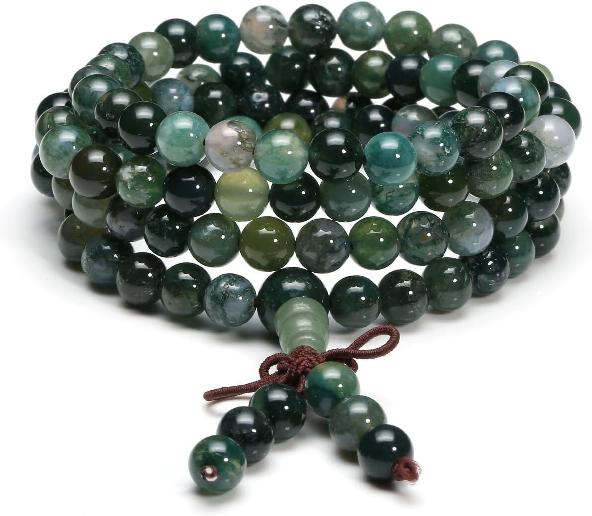 Ward Off Evil Zen 108 Mala Beads Ward Off Evil Bracelet 6mm 8mm Natural Crystal Attract Prosperity Buddhist Consecration