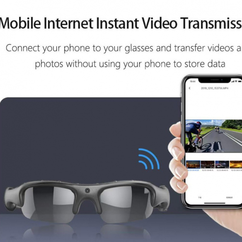 Outdoor high definition glasses recorder sports camera, wireless sports sunglasses APP intelligent video camera