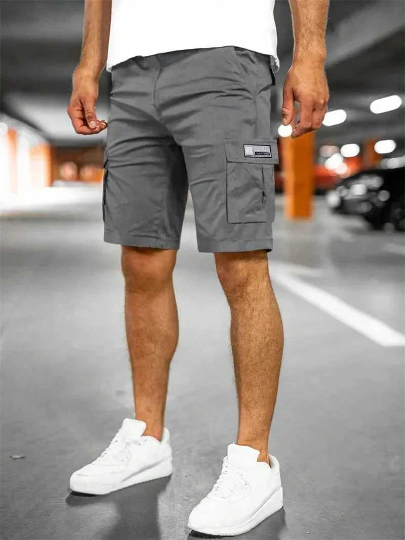 2025 Mens Cargo Pants Outdoor Casual Fashion Loose Breathable Woven Cargo Shorts Multiple Pockets Men Fitness Jogging Shorts W250705