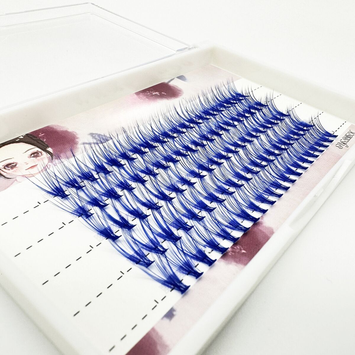 20P Colorful Hot Melt Cluster False Eyelashes Handmade Shiny Eyelashes Three Rows Stage Wear Gradient Eyelashes Self-Grafting New Free Delivery