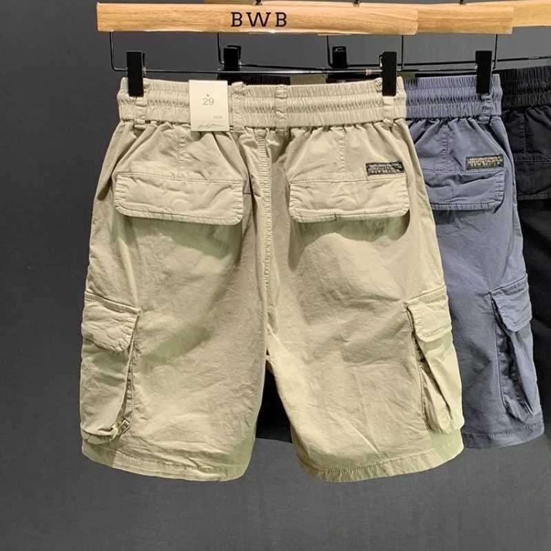 Mens Bermuda Cargo Shorts Solid Cotton Multi Pocket Khaki Male Short Pants Summer Nylon Distressed New in Jorts 2025 Fashion W250621
