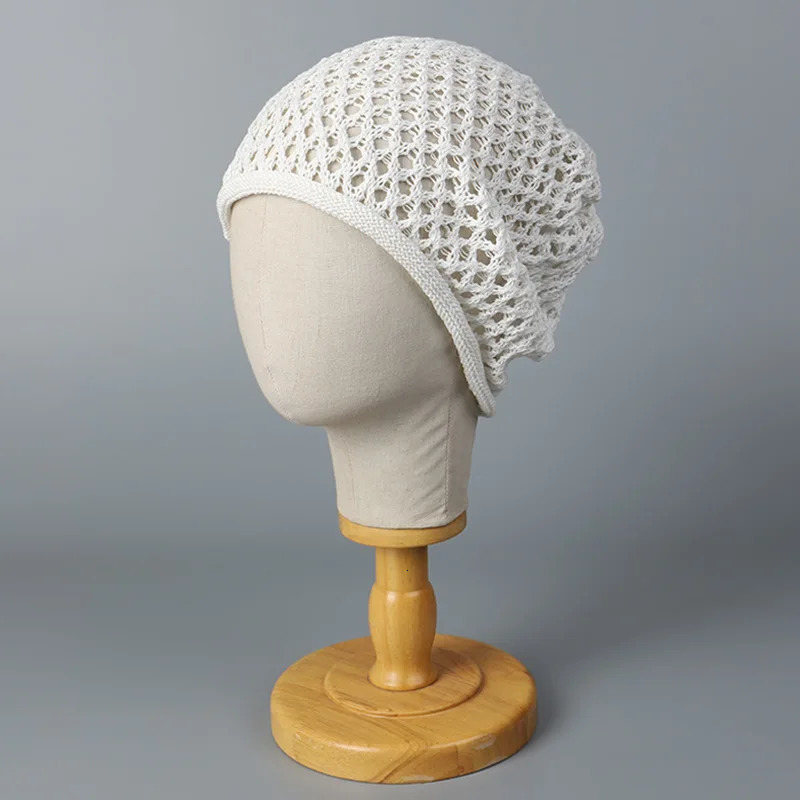 Beanie Openwork Women Knit Hat Breathable Solid Color Summer Accessory For Daily Outfit Party 250618BJ - view 7