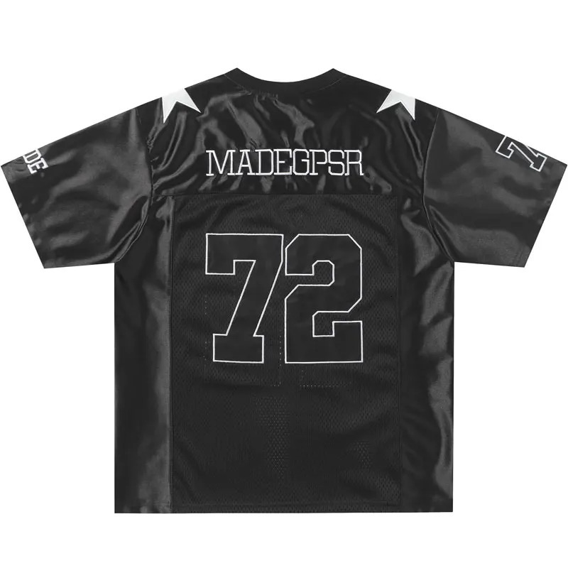 Men T-Shirt Y2K Vintage Embroidered Star Patchwork Sport Tshirt Hip Hop Harajuku Casual Quick Drying Urban V-Neck Top 250617