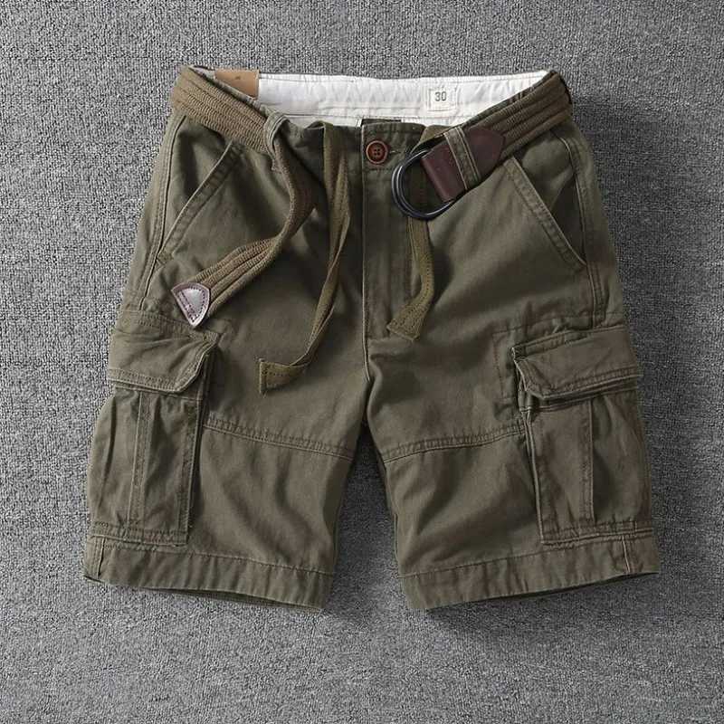 Mens Short Pants with Pockets Solid Baggy Cargo Shorts Vintage Y2k Nylon Streetwear Japanese Street Style Popular New In W250621