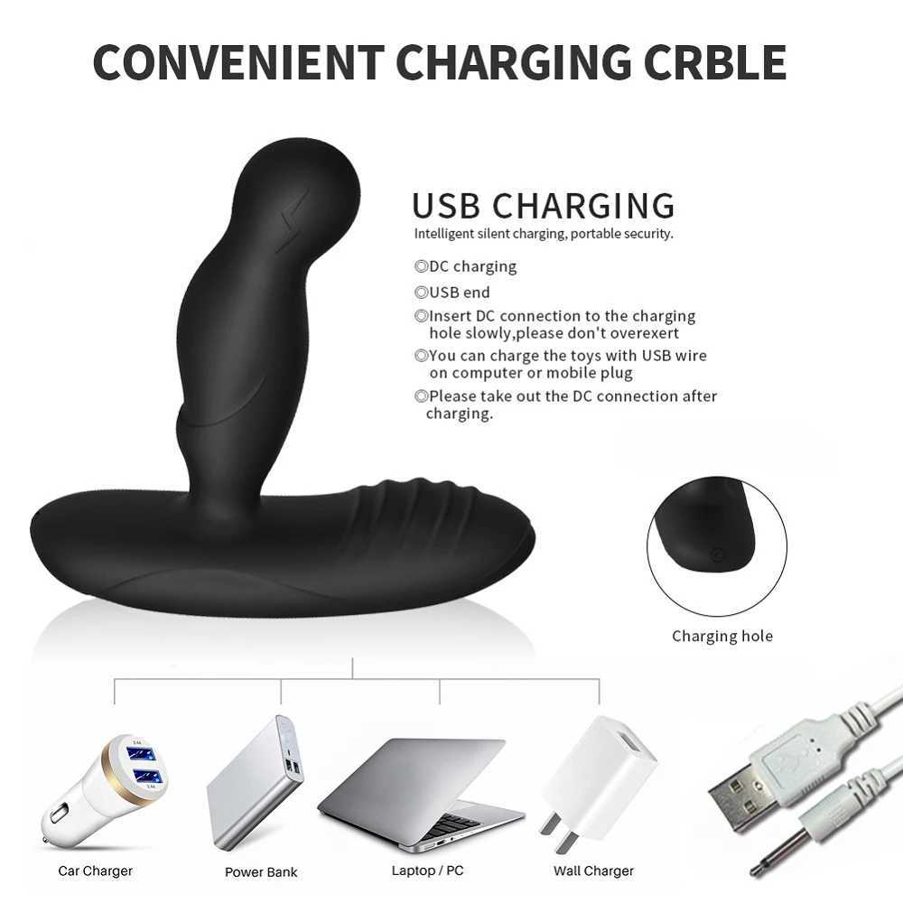 Electric Shock Pulse Man Prostate Massage Vibrators Sex Toy For Men Wireless Rotation Male Anal Butt Plug Stimulator Masturbator W250621