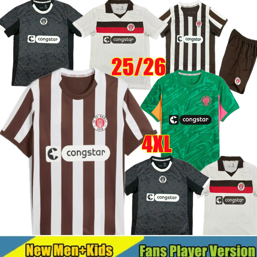 4XL 25 26 ST Pauli SOCCER JERSEYS HOME AWAY ST.Pauli BECKER 20 IRVINE 7 AFOLAYAN 17 HARTEL 30 SMITH 8 PAQARADA 23 MEDIC 18 JERSEY FOOTBALL SHIRTS WHITE BLACK