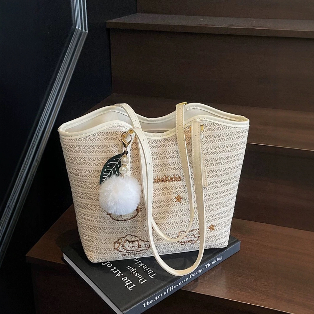 Free shipping designer Straw Woven Tote Bag for Women Large Capacity New Commuter Versatile Shoulder Bag Beach Vacation Ins Style