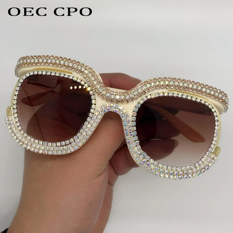 Oversized Diamond Sunglasses Rhinestone Square UV400 Multicolor Shades Female Sun Glasses Eyewear Gafas De Sol 250617