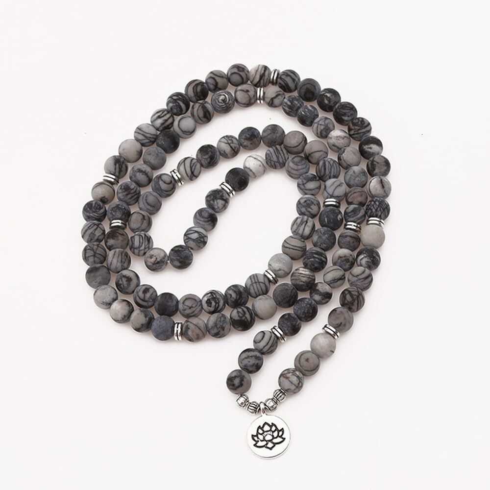 Luxury Bead Strand Bracelet 108 Buddhist Prayer Beads Yoga Meditation Green Malachite Beads Necklace Women man Wealth Attraction Buddhist Consecration