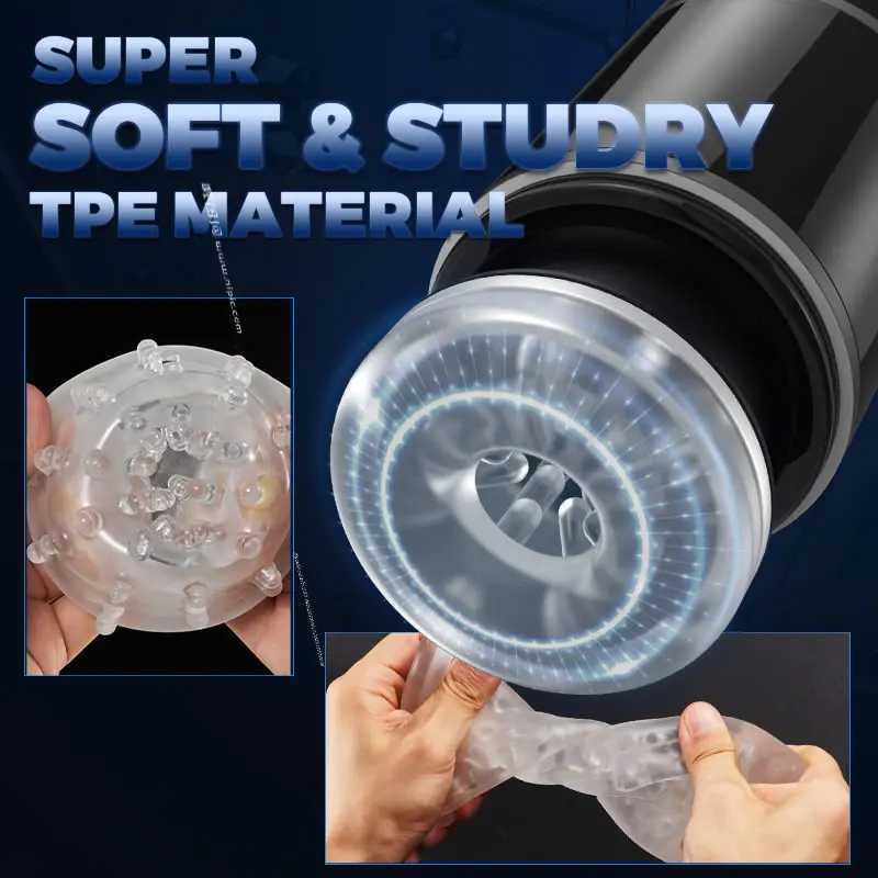 HESEKS Automatic Male Masturbator 7 Telescopic Rotation Silicone Vagina with Suction Base Male Masturbation Sex Toys for Men W250621