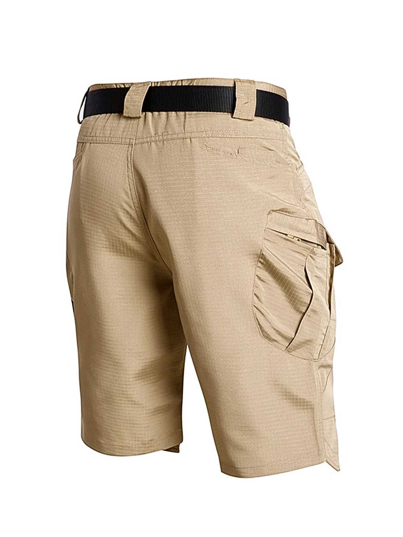 Graffiti-Style Dangerous Cargo Shorts Men - Streetwear Tactical Shorts with Radiating Line Art Quick-Dry Polyester Tech W250621