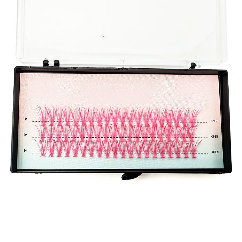 20P Colorful Hot Melt Cluster False Eyelashes Handmade Shiny Eyelashes Three Rows Stage Wear Gradient Eyelashes Self-Grafting New Free Delivery